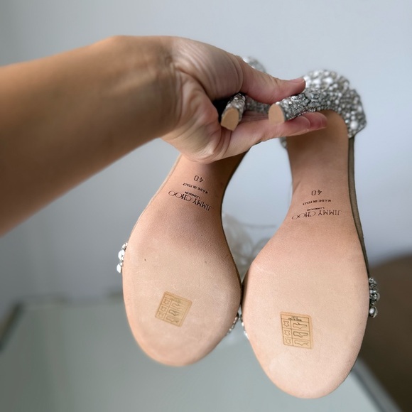 New Jimmy Choo Viola 110 Crystal Sandals Ostrich Feather Tassel Wedding $1,895 - Picture 8 of 15